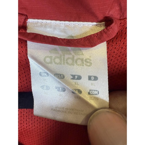 Houston Cougars Jacket Mens XL Red NCAA Football Adidas Full Zip Windbreaker - Picture 5 of 13